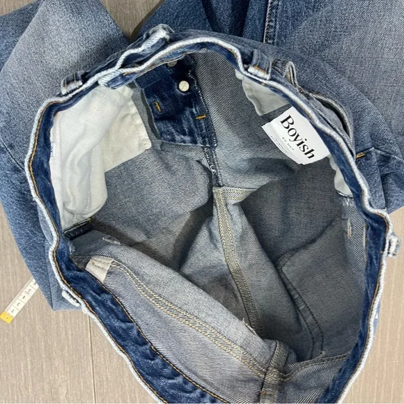 Boyish Tommy Jeans High Rise Straight Greed Wash Cotton Button Fly 26 Raw Hem - Picture 14 of 16